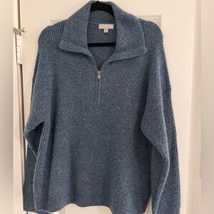 J. Crew half-zip blue sweater